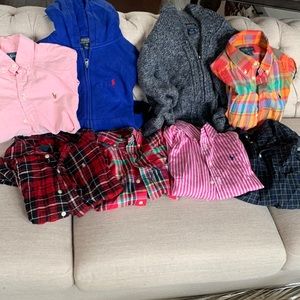 Polo button ups, hoodie and sweater